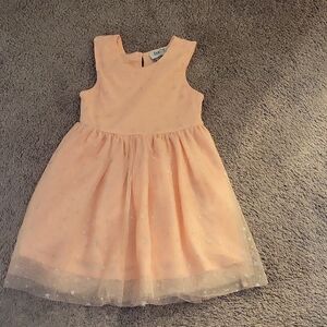 Peach Sleeveless Kids Dress
